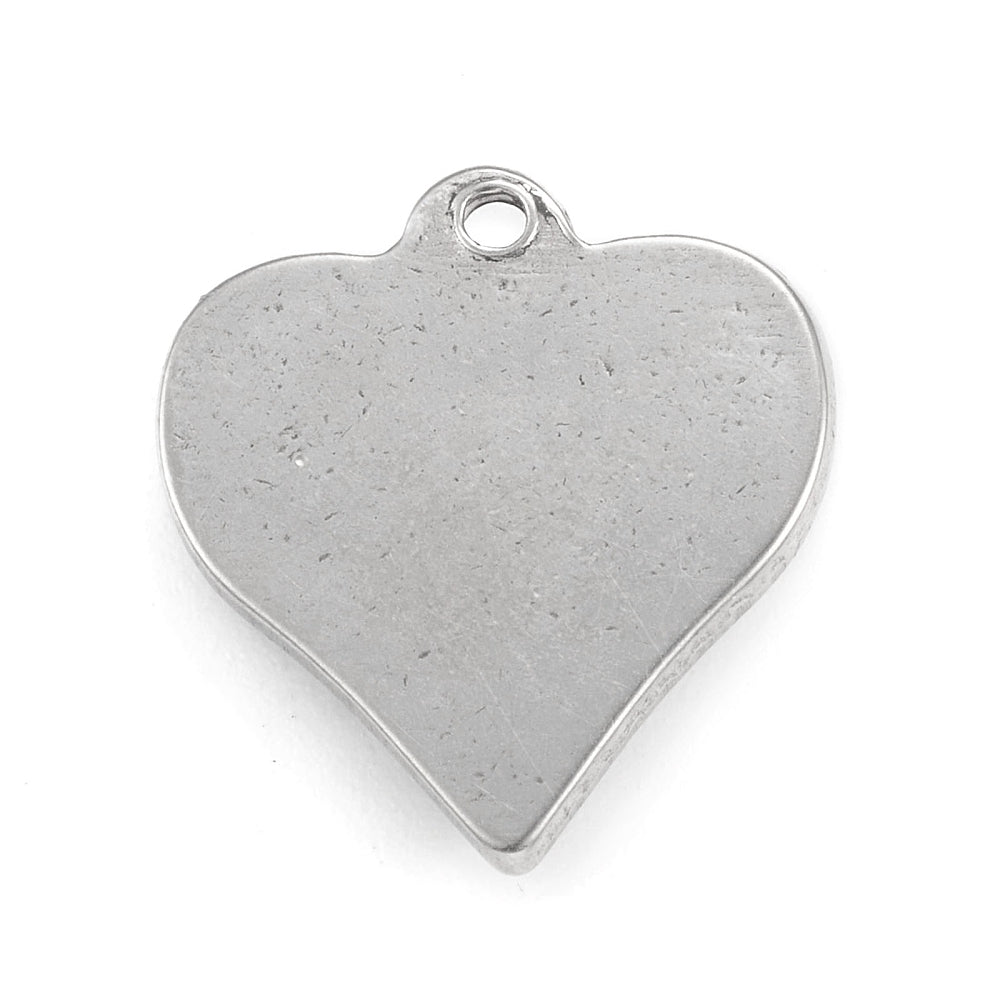 Bedel hart relief zilver RVS 17x15mm-bedels-Kraaltjes van Renate