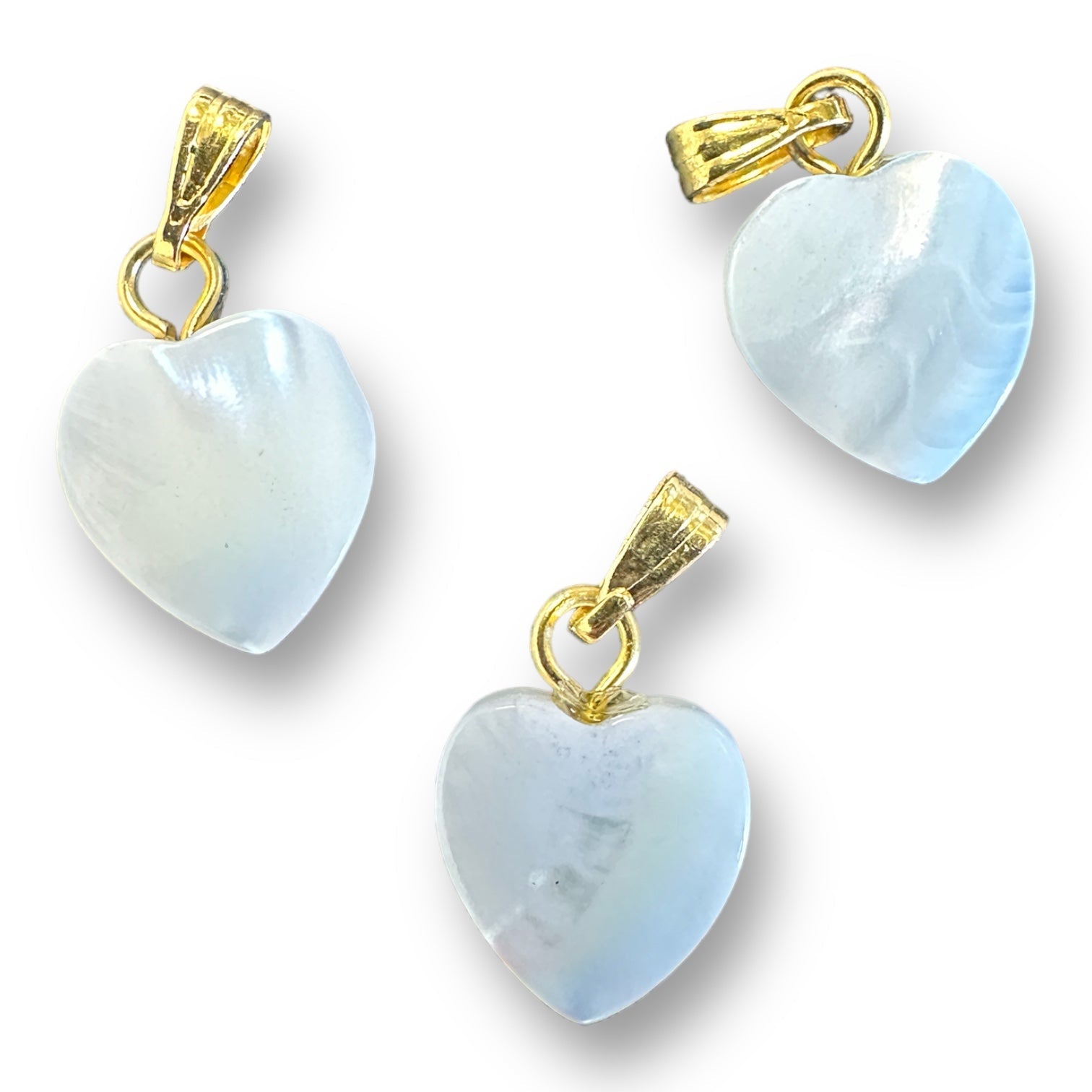 Bedel hart schelp parelmoer 12 mm - per stuk-bedels-Kraaltjes van Renate