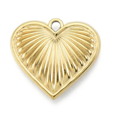 Bedel hart stralen Stainless steel 18K gold 21mm-bedels-Kraaltjes van Renate