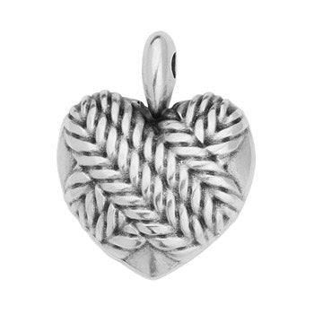 Bedel hart textuur RVS zilver 28mm- per stuk-bedels-Kraaltjes van Renate