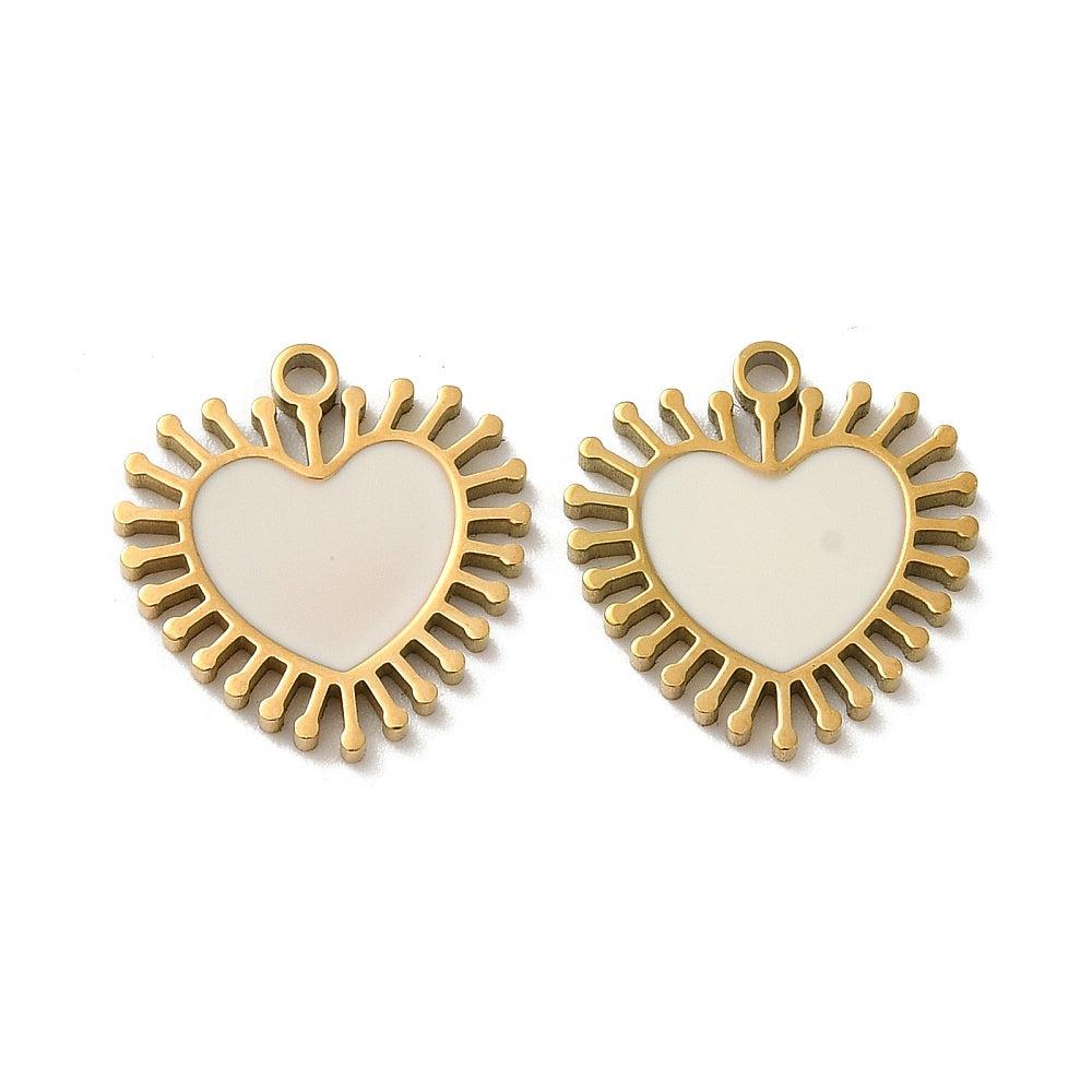 Bedel hart wit Stainless steel 18k Goud 15mm-bedels-Kraaltjes van Renate