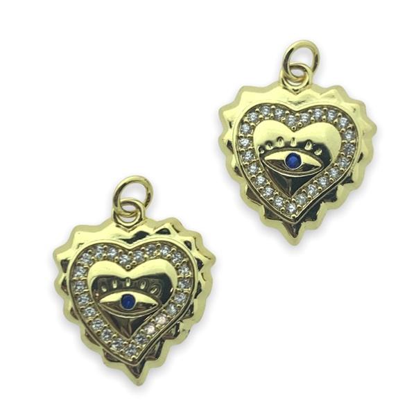 Bedel hart zirconia 18K plated goud 17x15mm-Kraaltjes van Renate