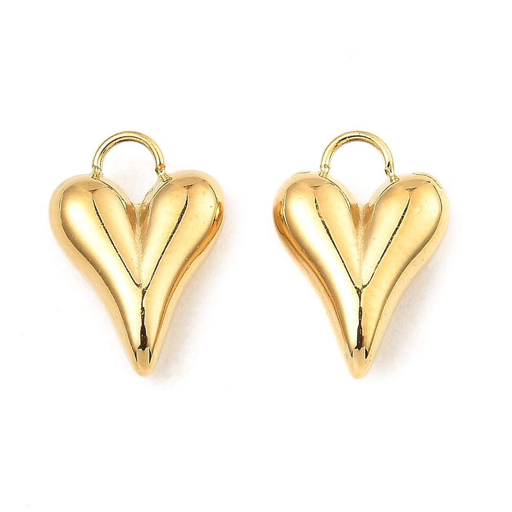Bedel hartje 18K RVS goud 12mm- per stuk-Kralen-Kraaltjes van Renate
