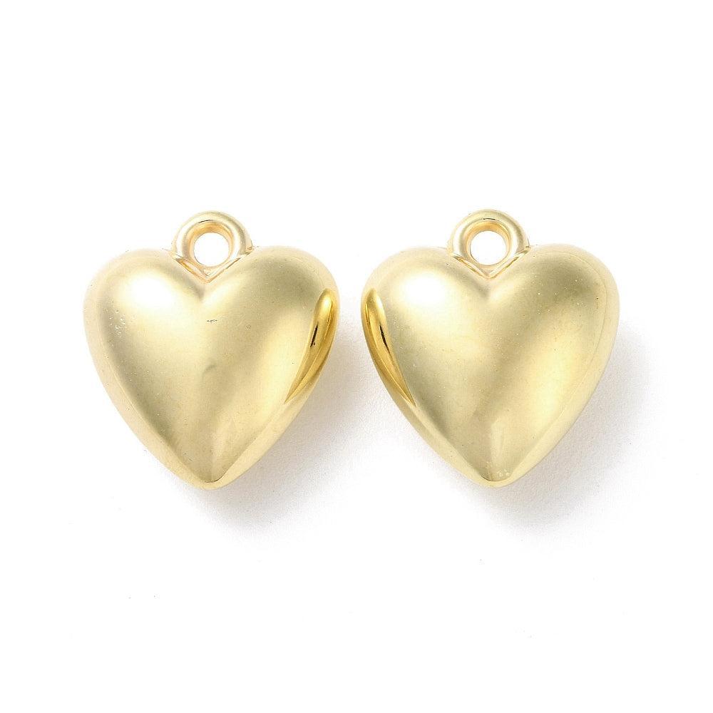 Bedel hartje Plastic Goud 26x23mm- Per stuk-bedels-Kraaltjes van Renate