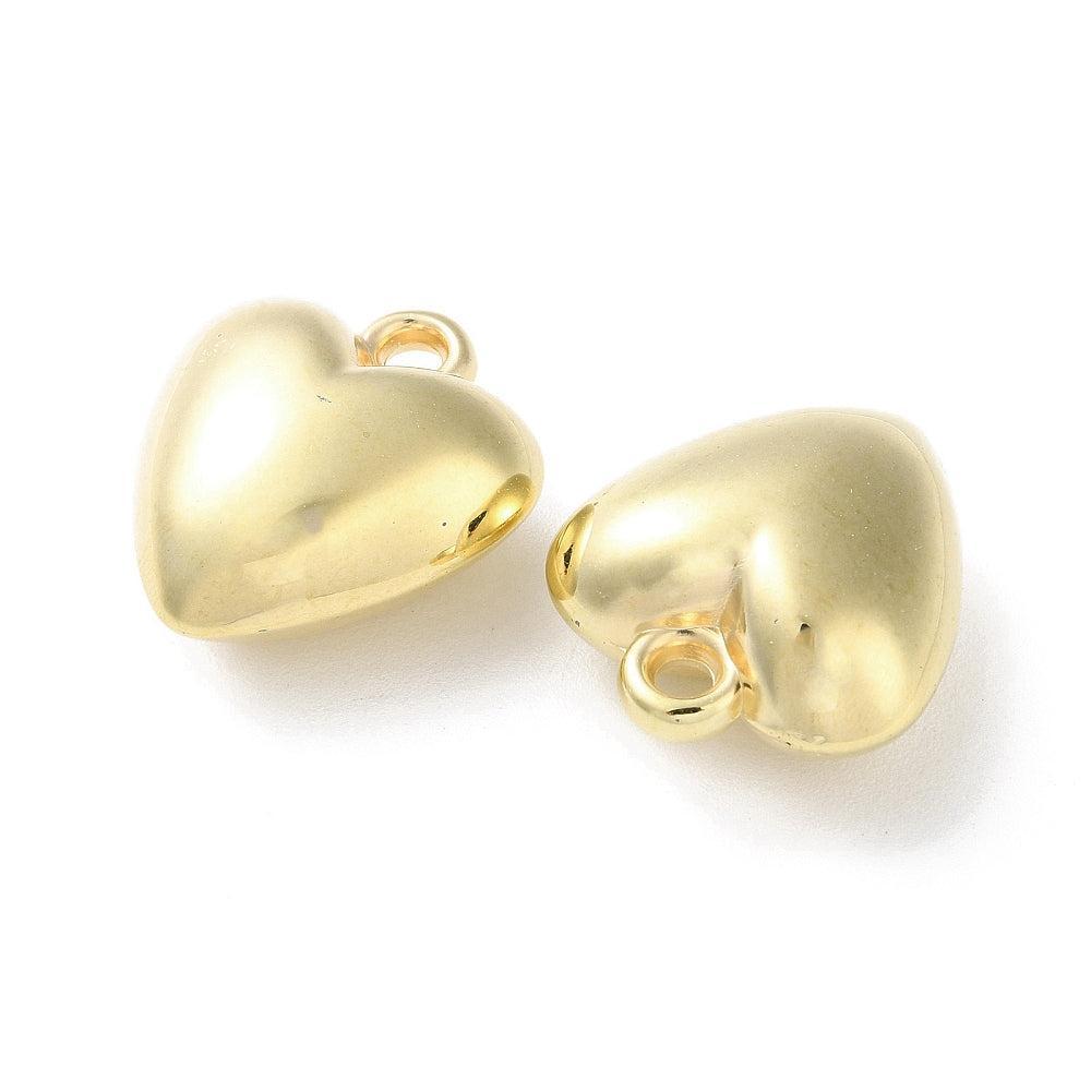 Bedel hartje Plastic Goud 26x23mm- Per stuk-bedels-Kraaltjes van Renate