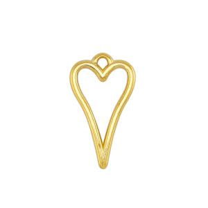 Bedel hartje Goud DQ 26x16mm-bedels-Kraaltjes van Renate