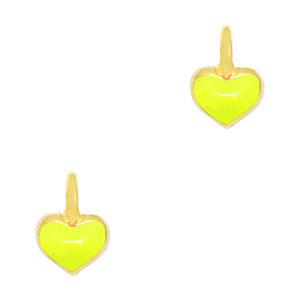 Bedel hartje Goud-neon yellow DQ 7x5mm-bedels-Kraaltjes van Renate