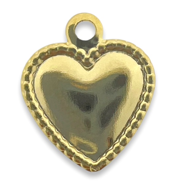 Bedel hartje RVS goud 10mm- per stuk-bedels-Kraaltjes van Renate