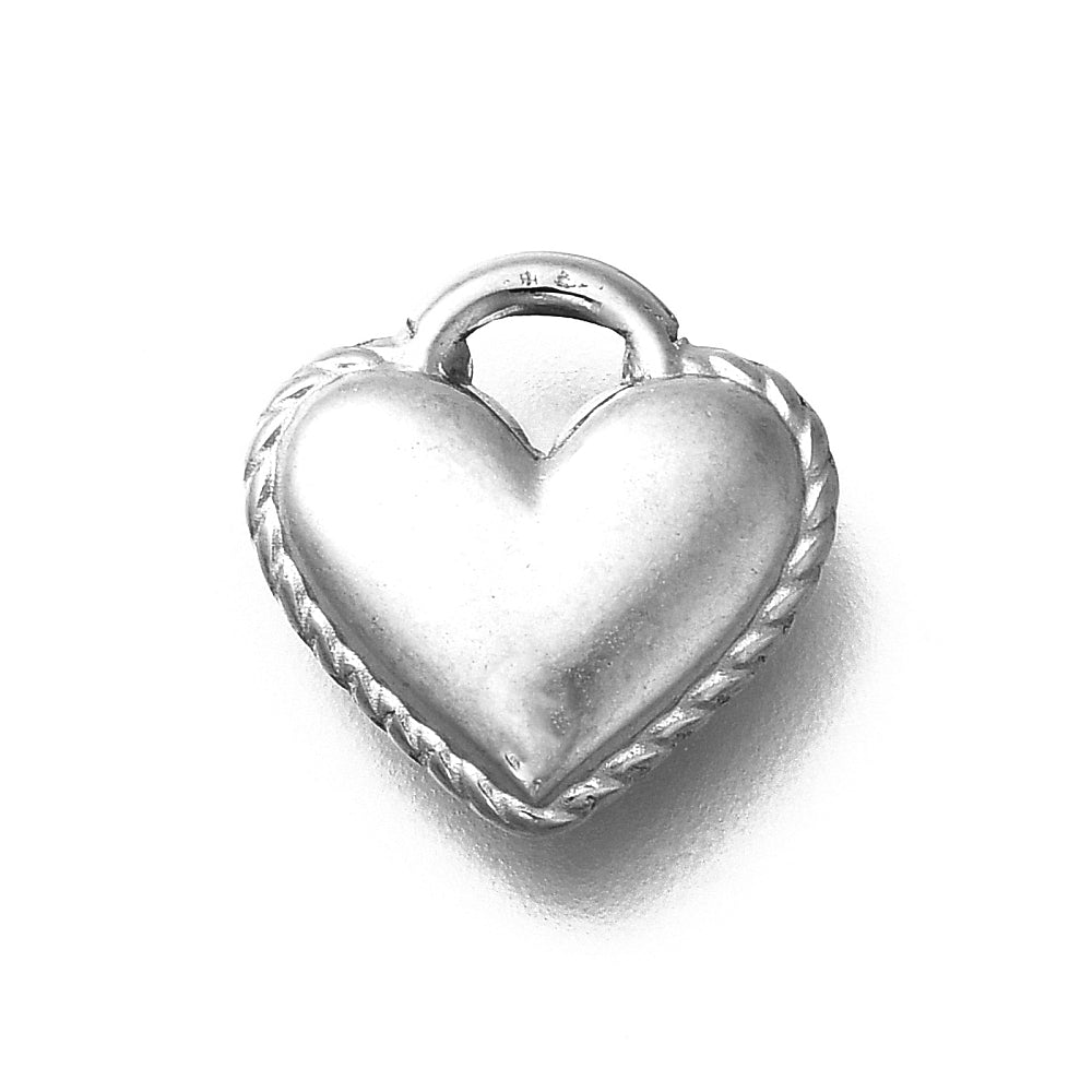 Bedel hartje RVS zilver 12mm- per stuk-bedels-Kraaltjes van Renate