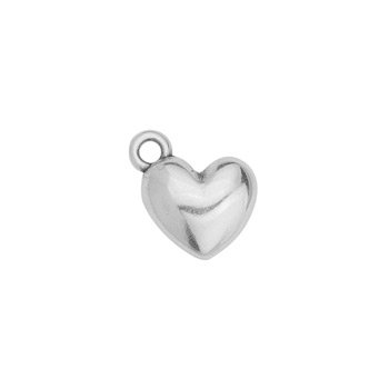 Bedel hartje RVS zilver 13mm- per stuk-bedels-Kraaltjes van Renate