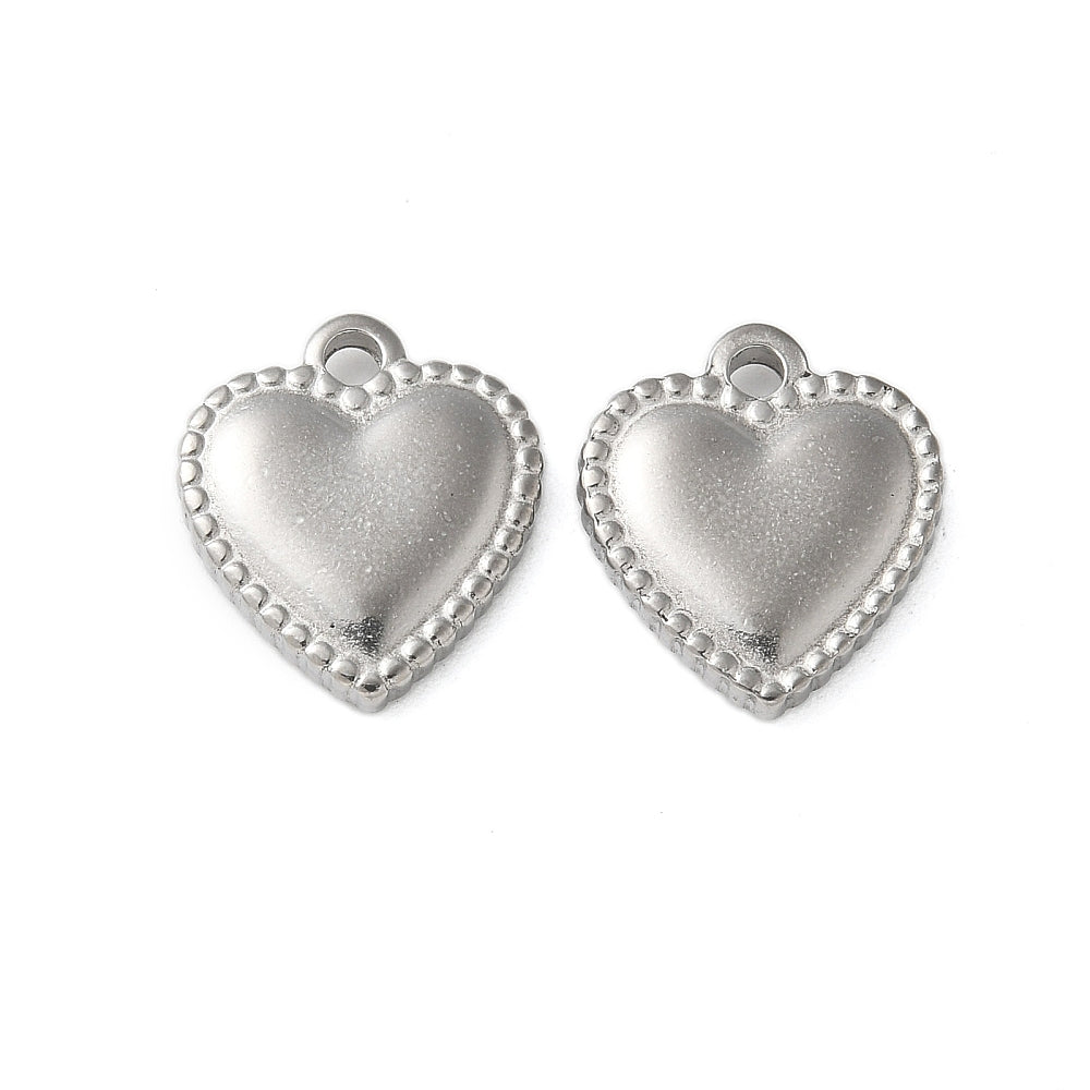 Bedel hartje RVS zilver 14,5mm- per stuk-bedels-Kraaltjes van Renate