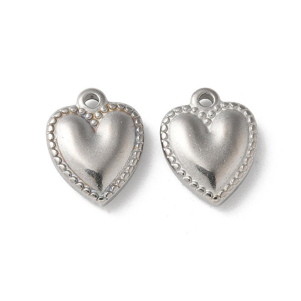 Bedel hartje RVS zilver 15,5mm- per stuk-bedels-Kraaltjes van Renate