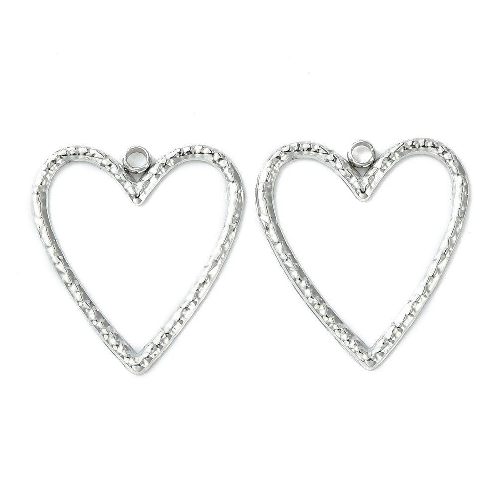 Bedel hartje RVS zilver 19,5mm - per stuk-bedels-Kraaltjes van Renate