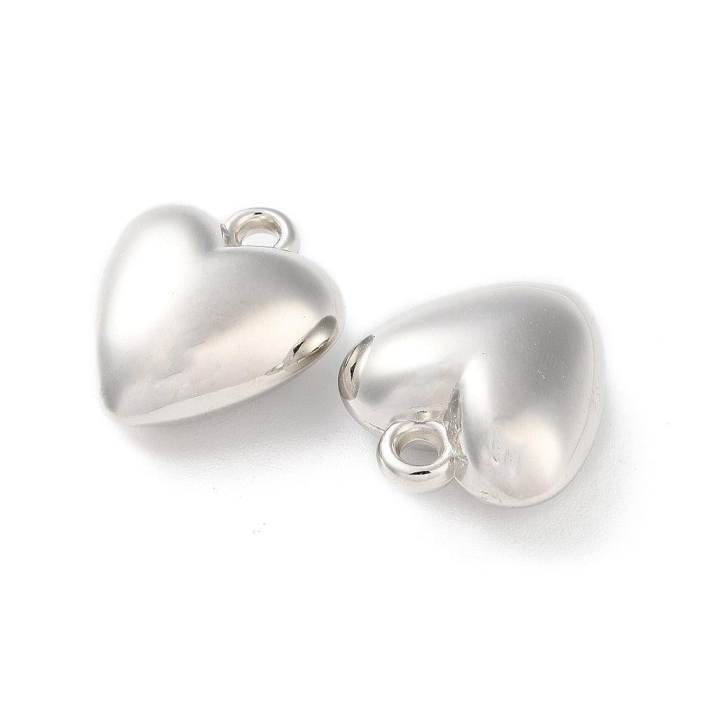 Bedel hartje Plastic Zilver 26x23mm- Per stuk-bedels-Kraaltjes van Renate