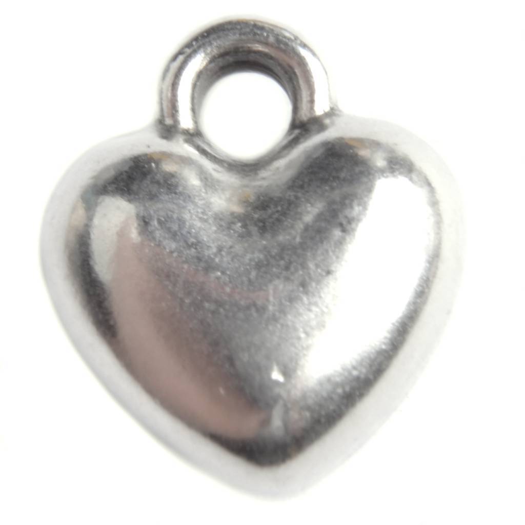 Bedel hartje Zilver DQ 13mm-Kraaltjes van Renate