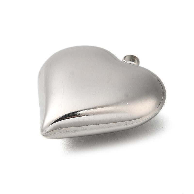 Bedel hartje Zilver RVS 32x29mm-bedels-Kraaltjes van Renate