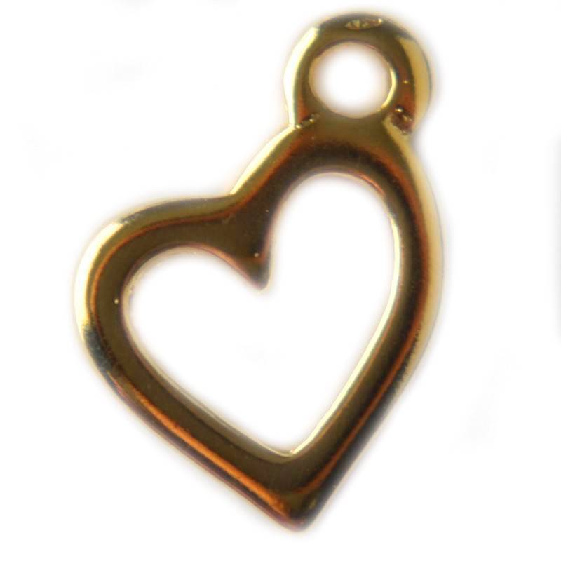 Bedel hartje metaal goud DQ 19x14mm-Kraaltjes van Renate