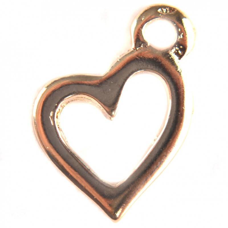 Bedel hartje metaal roségoud DQ 19x14mm-Kraaltjes van Renate