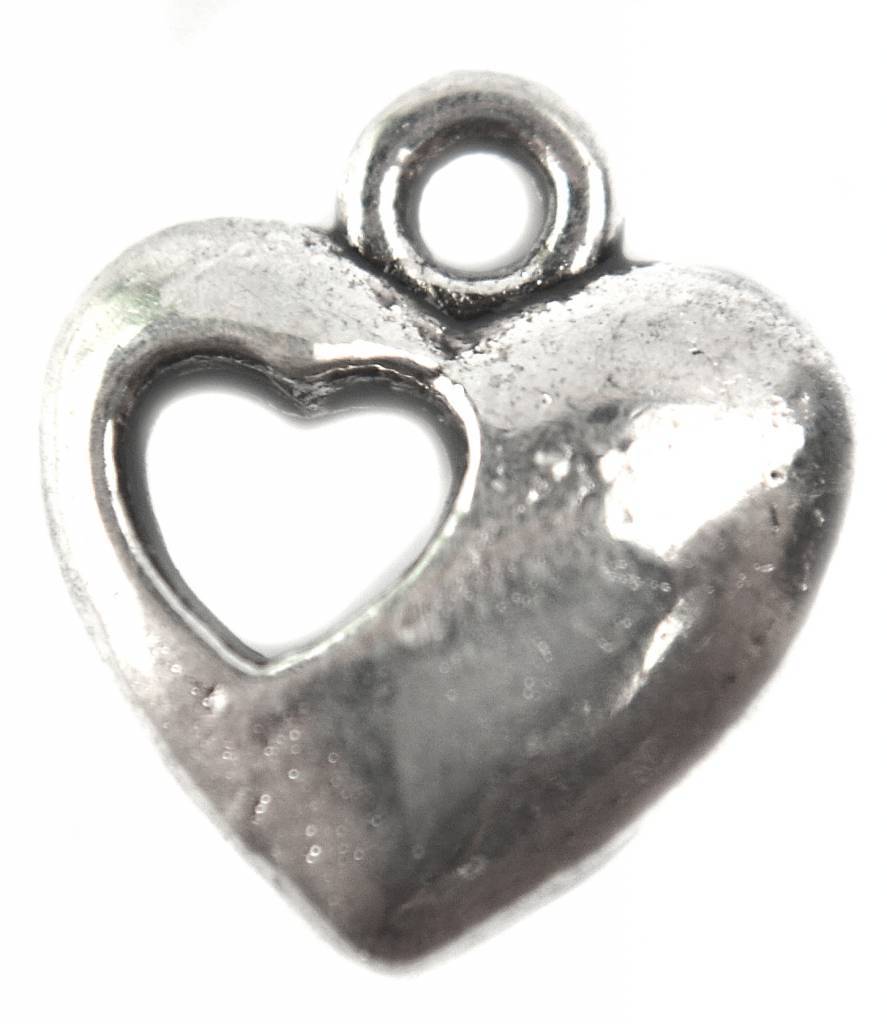 Bedel hartje zilver 13mm - 8 stuks-Kraaltjes van Renate