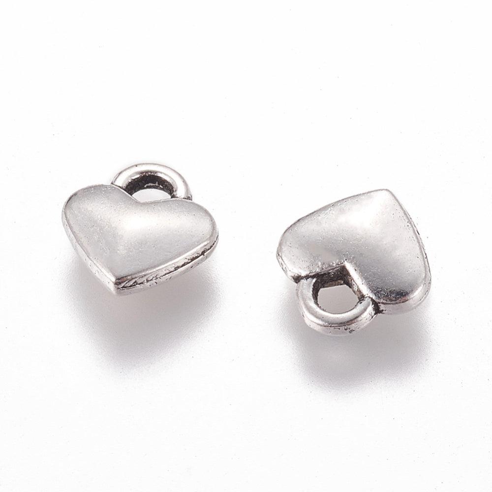 Bedel hartje zilver 8x7mm - 20 stuks-bedels-Kraaltjes van Renate