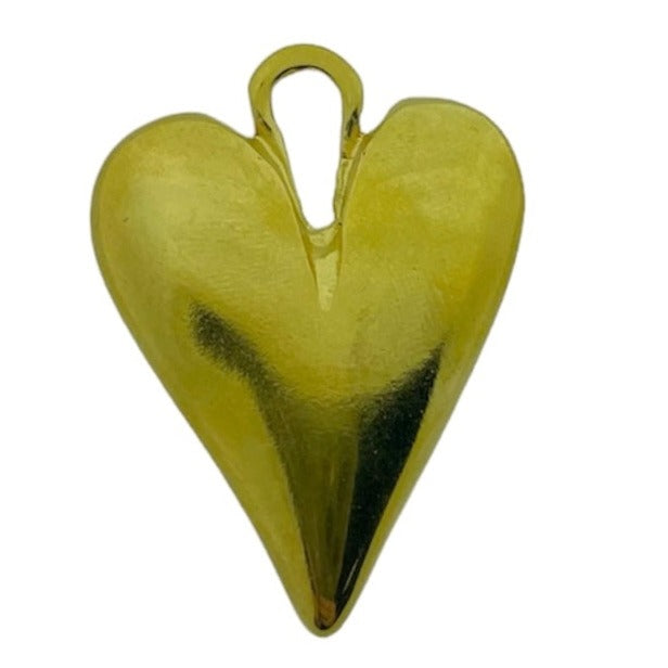 Bedel heart 24k goud DQ 27x35mm-bedels-Kraaltjes van Renate