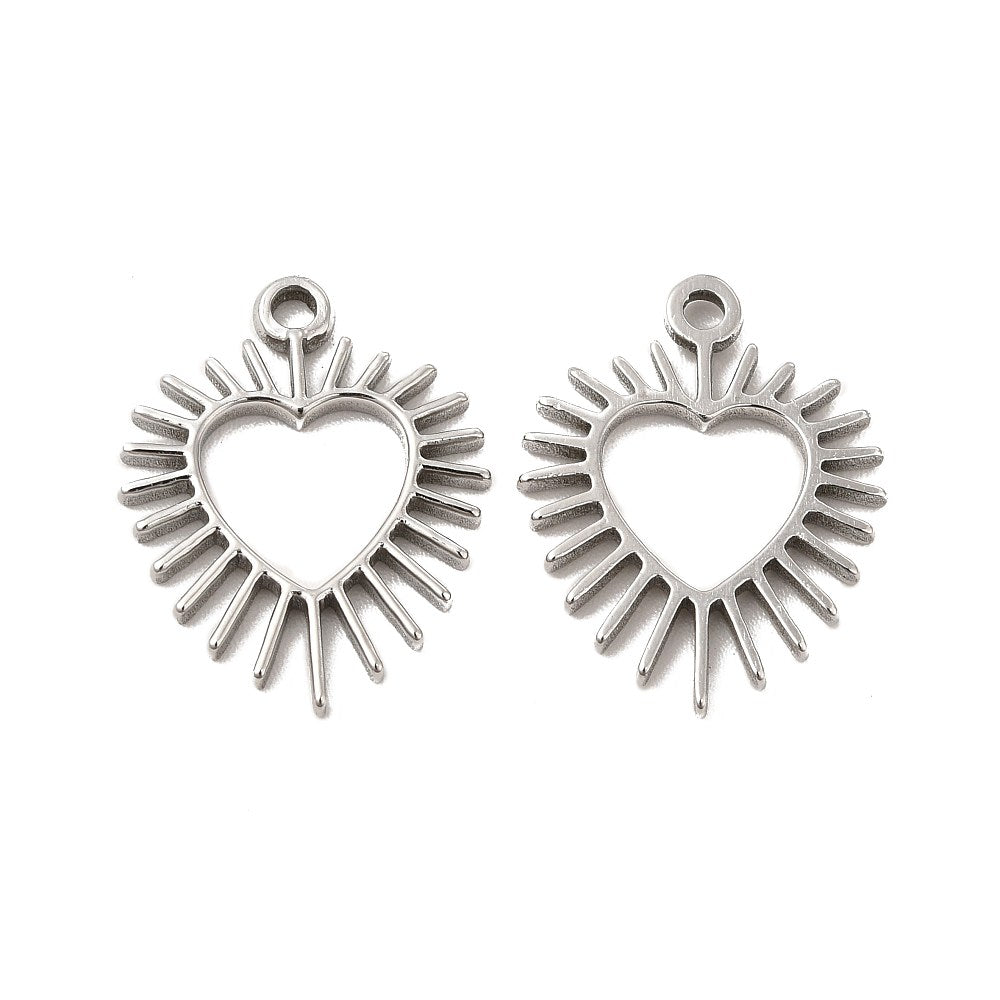 Bedel heart Stainless steel zilver 20mm-bedels-Kraaltjes van Renate
