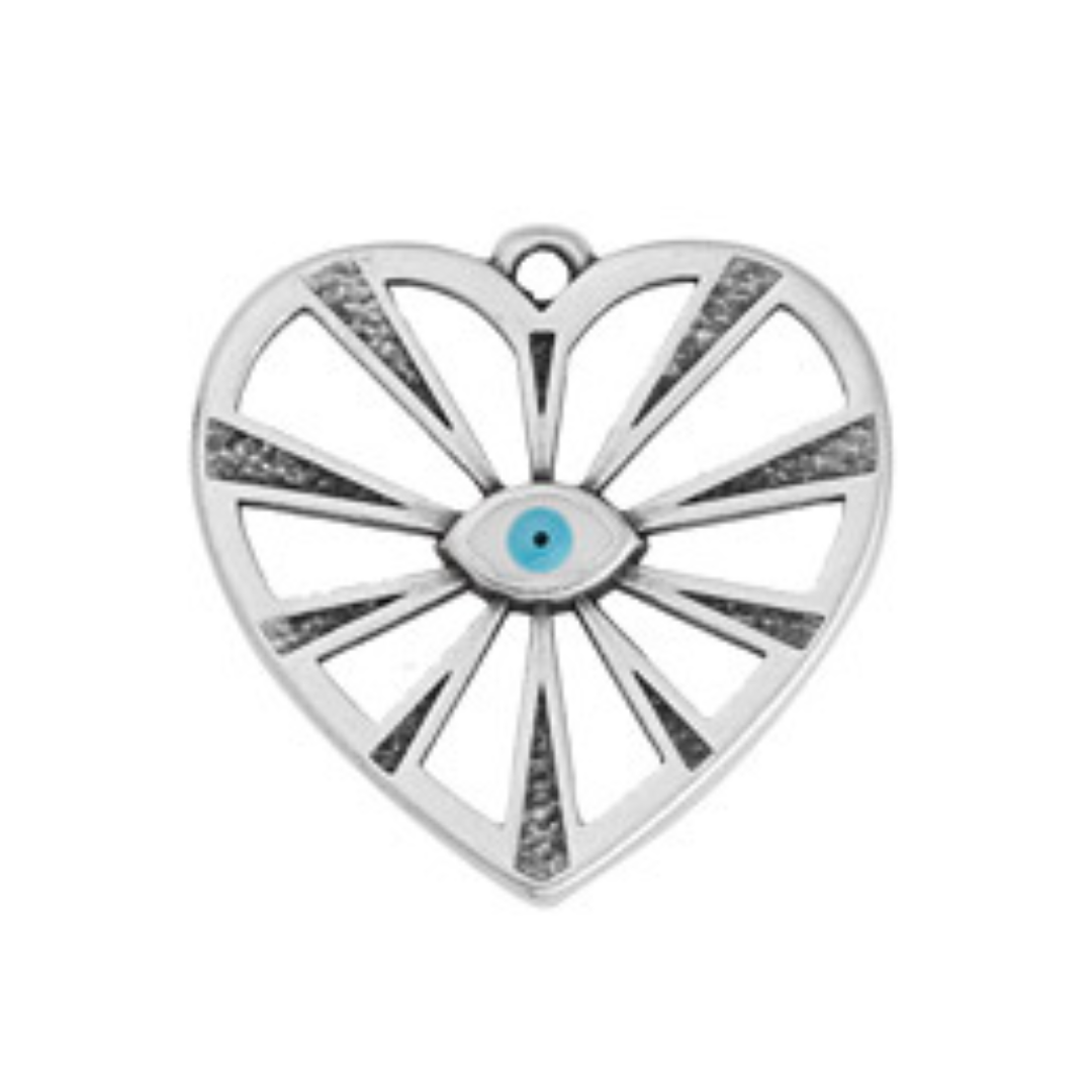 Bedel heart sunrise RVS zilver DQ 23x23,5mm-bedels-Kraaltjes van Renate