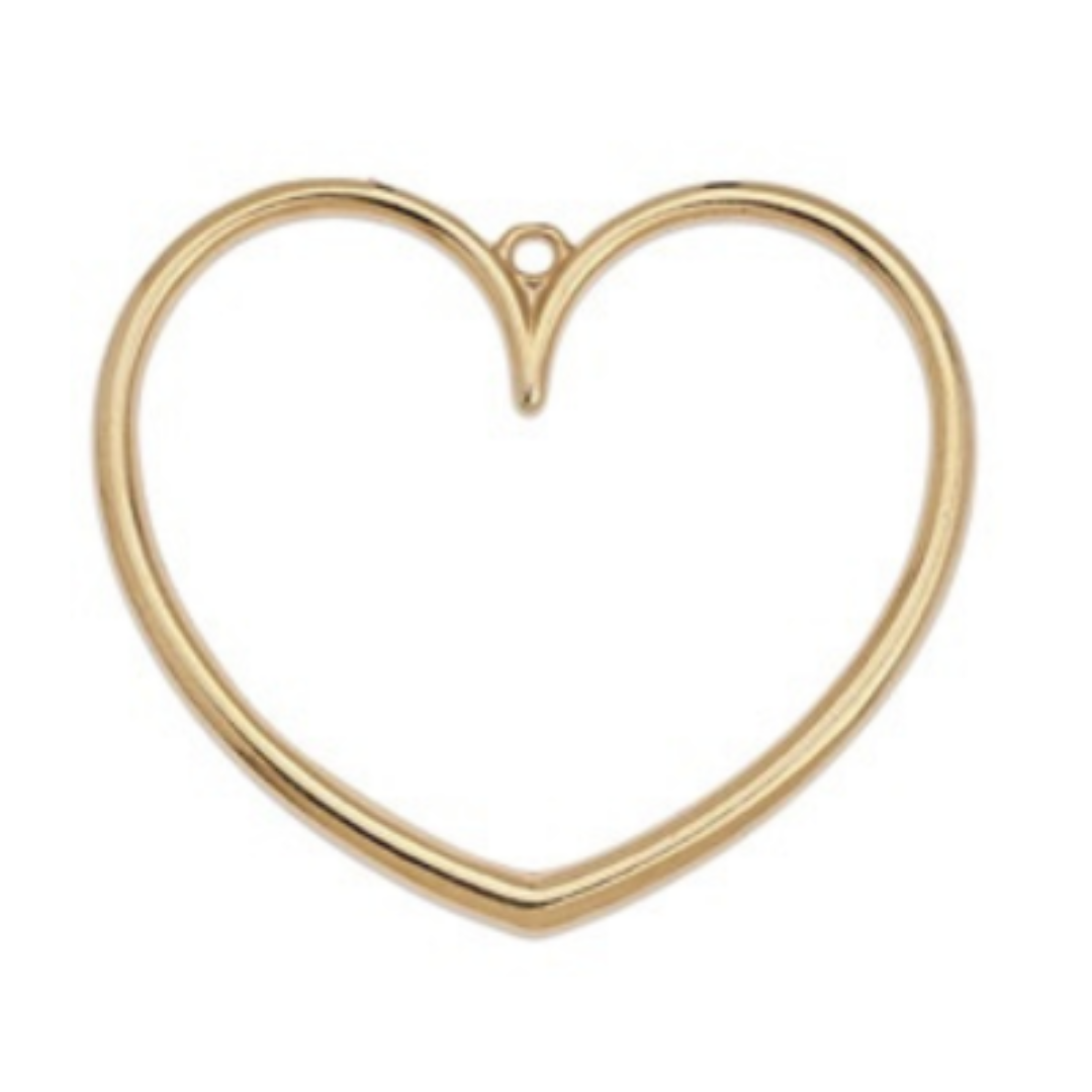Bedel heart wireframe goud 24kr DQ 41x36mm-bedels-Kraaltjes van Renate