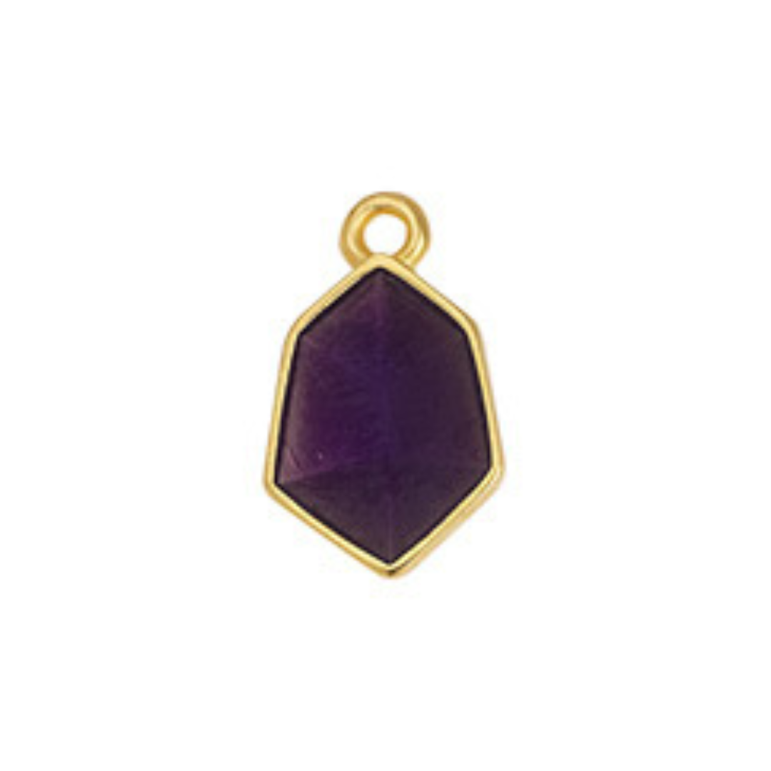 Bedel hexagon paars goud 24kr DQ 13x29mm-bedels-Kraaltjes van Renate