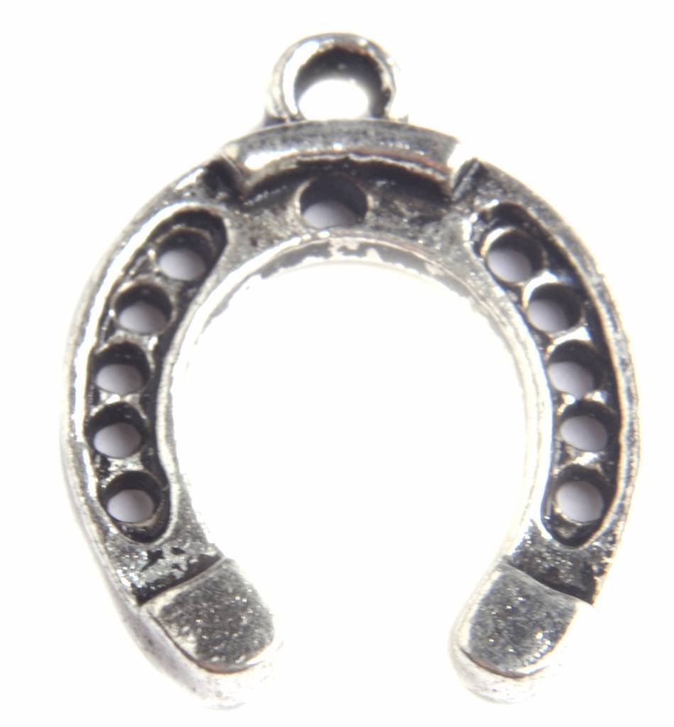 Bedel hoefijzer Zilver 30x22mm - 3 stuks-Kraaltjes van Renate