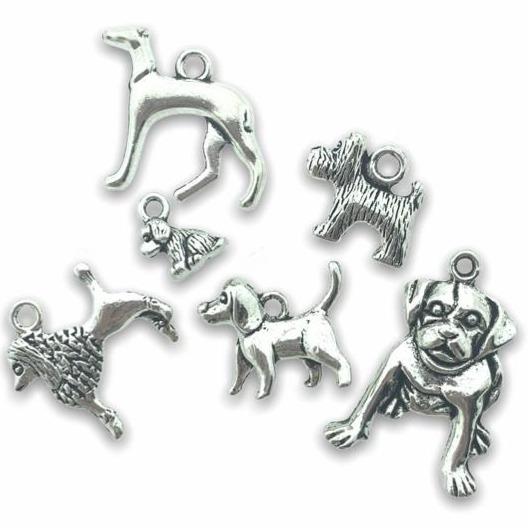 Bedel dieren mix zilver 8-45mm - ±6-8 stuks-Kraaltjes van Renate