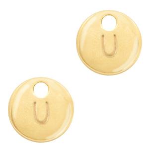 Bedel initial letter U Goud 10mm-Kraaltjes van Renate