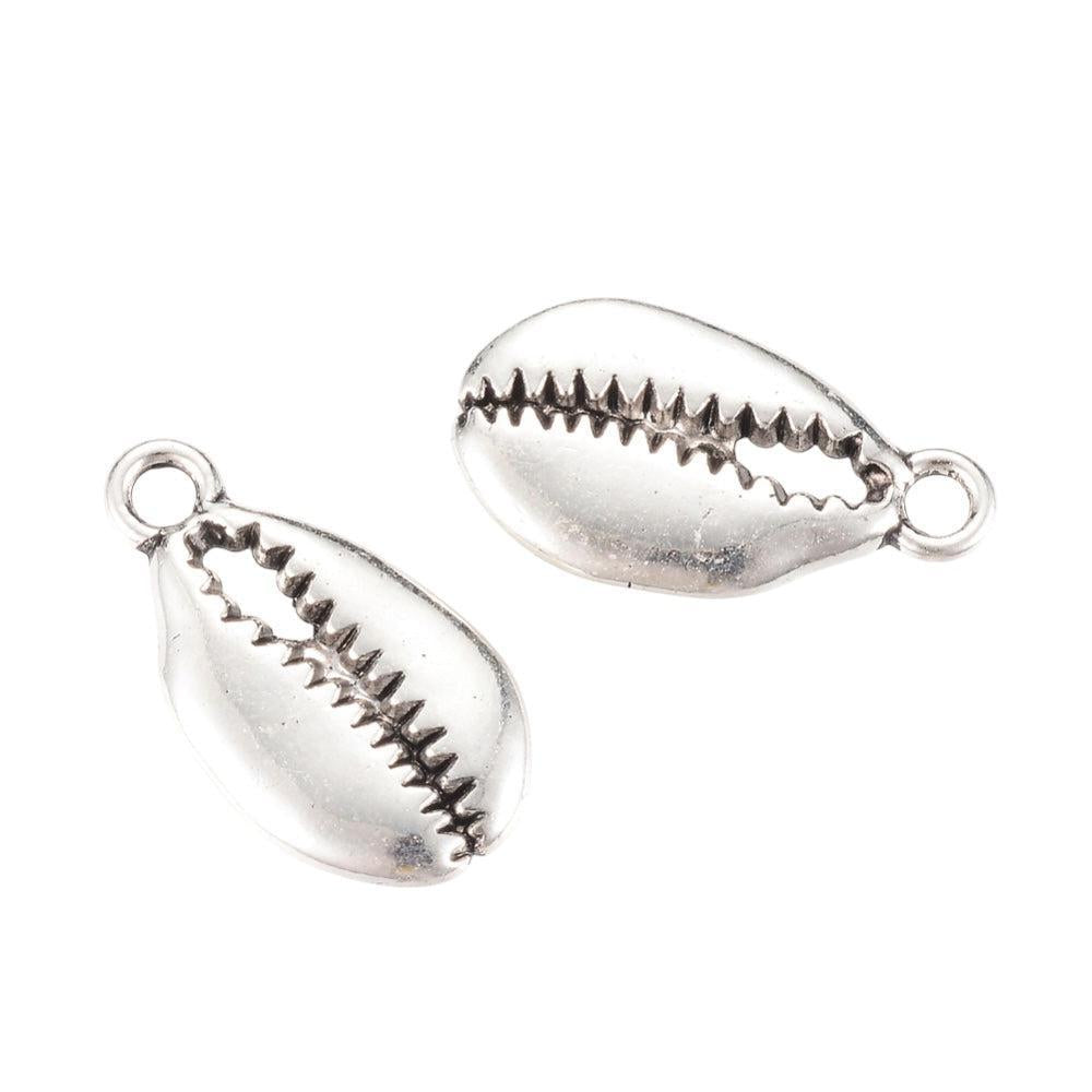 Bedel kauri schelp alloy zilver 20mm- per 7 stuks-Kralen-Kraaltjes van Renate