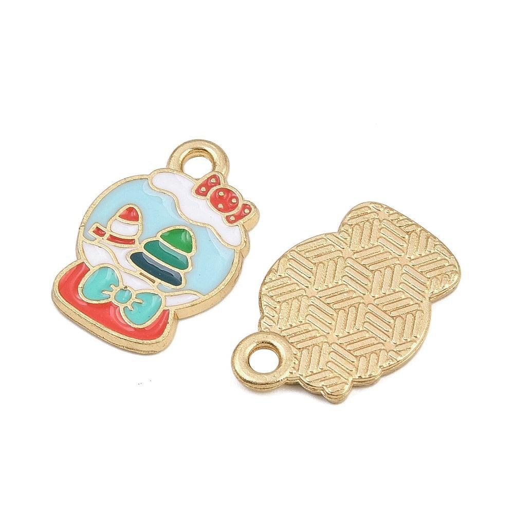 Bedel kerstbol goudkleurig 19mm - per stuk-bedels-Kraaltjes van Renate