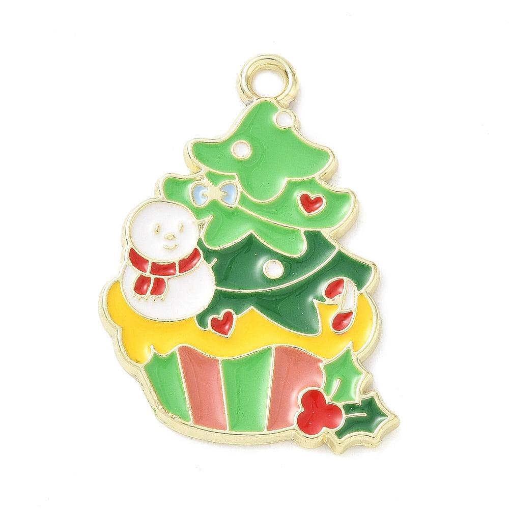 Bedel kerstboom goudkleurig 28mm - per stuk-bedels-Kraaltjes van Renate