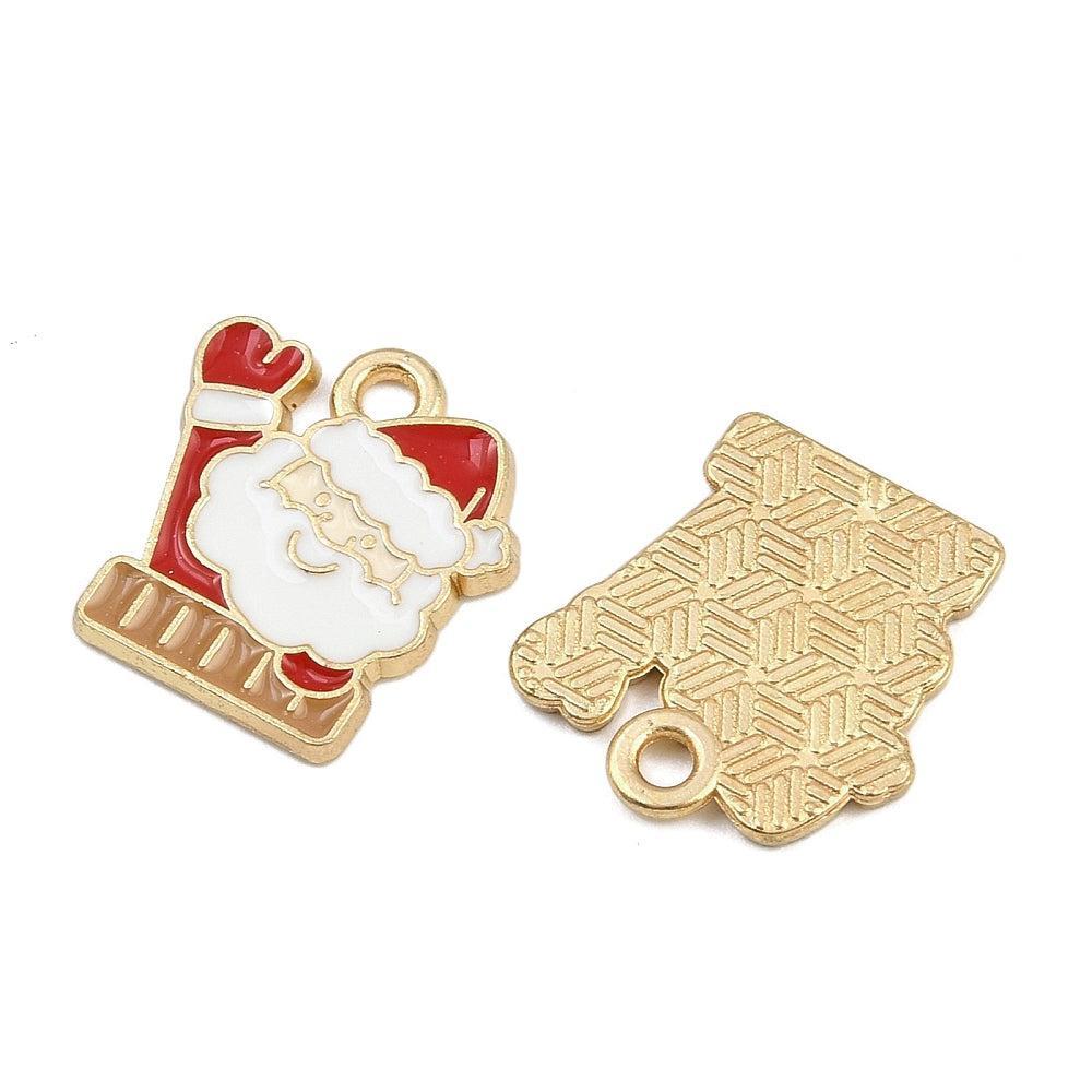 Bedel kerstmannetje goudkleurig 16mm - per stuk-bedels-Kraaltjes van Renate