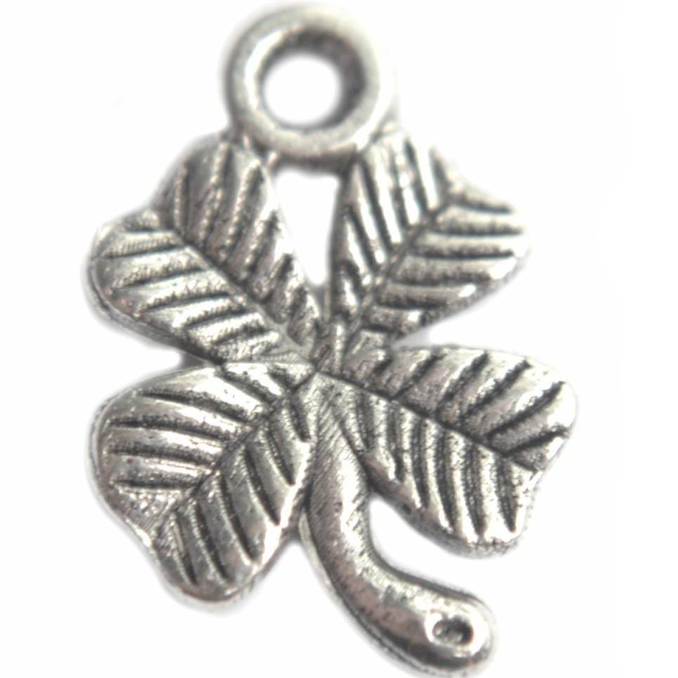 Bedel klaver zilver 15mm - 15 stuks-Kraaltjes van Renate