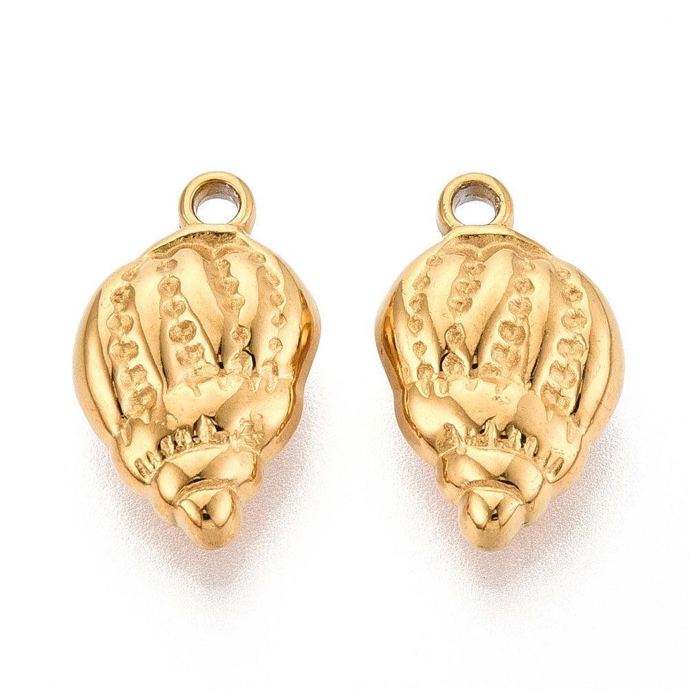 Bedel kokkel 18K RVS Goud 17,5mm - per stuk-bedels-Kraaltjes van Renate