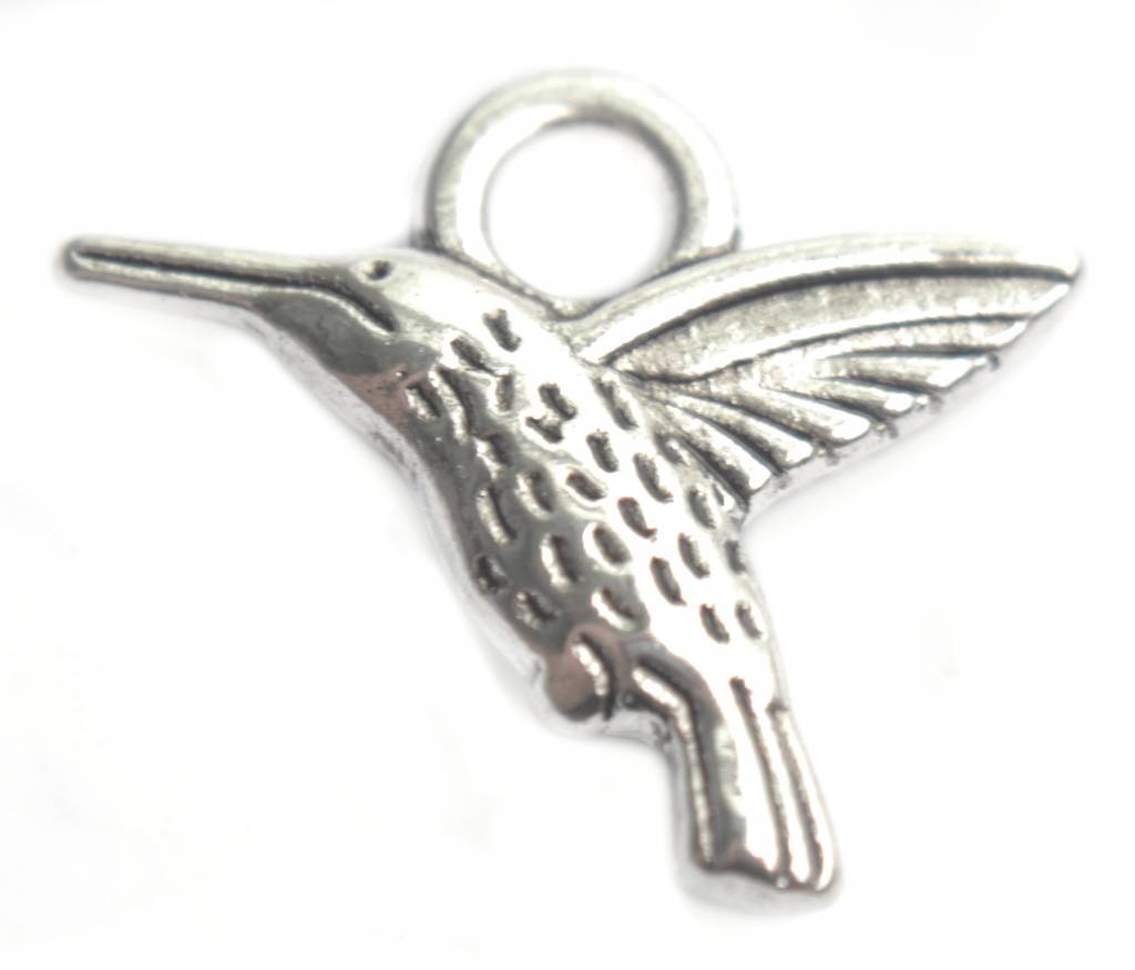 Bedel kolibrie zilver 16mm - 5 stuks-Kraaltjes van Renate
