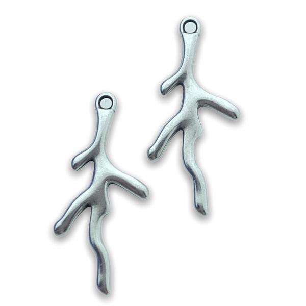 Bedel koraal tak Zilver DQ 30mm-Kraaltjes van Renate