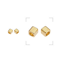Bedel kraal cube 24K goud 2mm-bedels-Kraaltjes van Renate