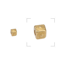 Bedel kraal cube patroon 24K goud 3,5mm-bedels-Kraaltjes van Renate