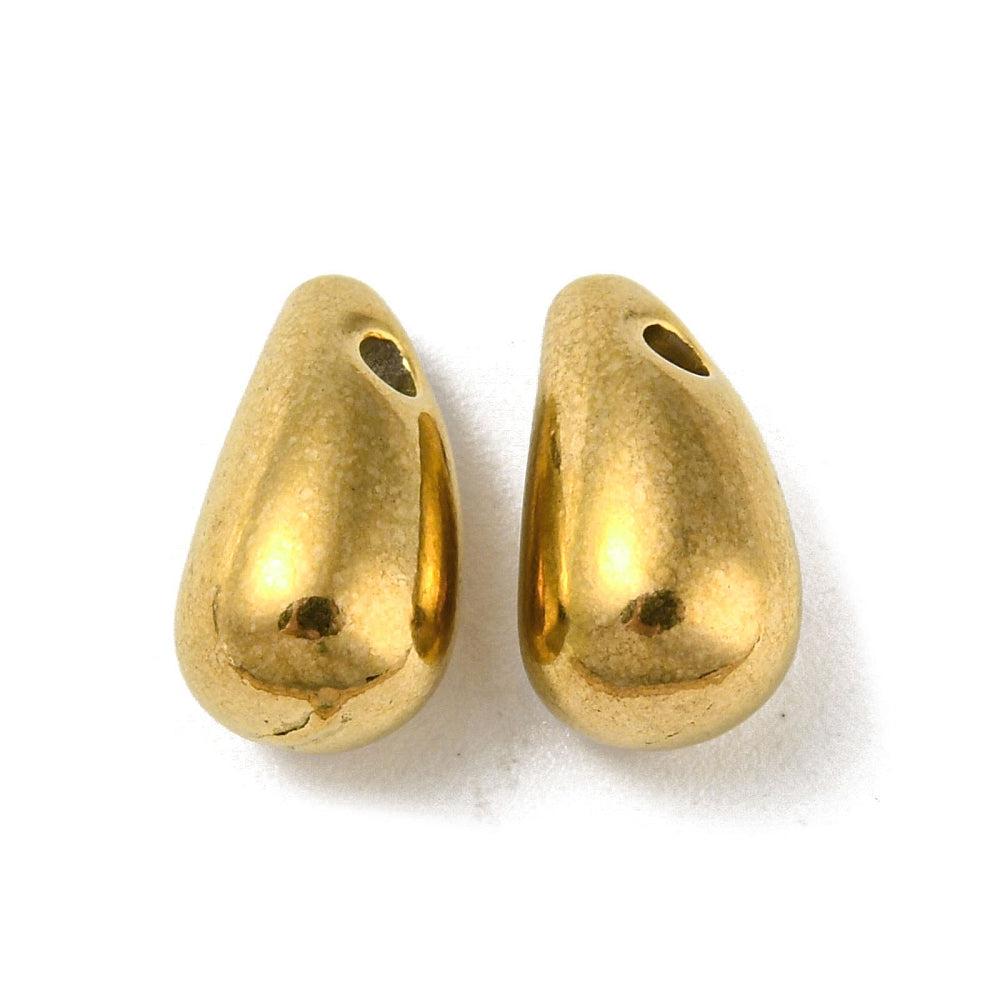 Bedel kraal druppel 18K RVS 12x7mm-bedels-Kraaltjes van Renate