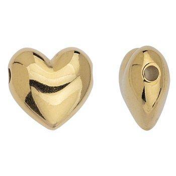 Bedel kraal hart RVS 24K goud 17mm- per stuk-Kralen-Kraaltjes van Renate