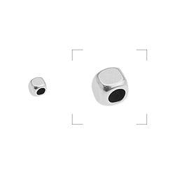 Bedel kraal rounded cube RVS 3mm-bedels-Kraaltjes van Renate