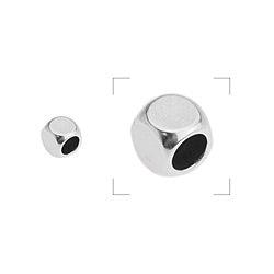Bedel kraal rounded cube RVS 4mm-bedels-Kraaltjes van Renate
