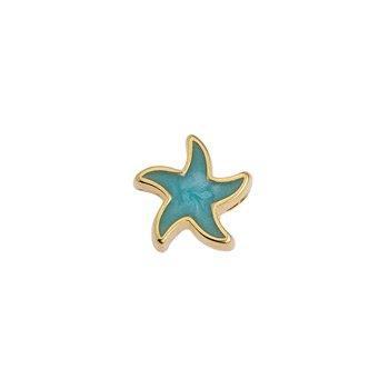 Bedel kraal zeester RVS 24K turquoise goud 10mm- per stuk-Kralen-Kraaltjes van Renate