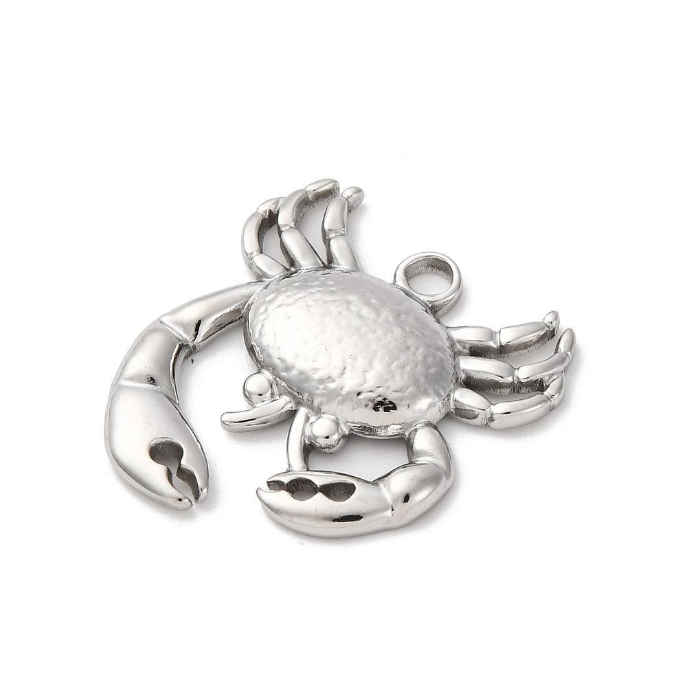 Bedel krab RVS zilver 21mm - per stuk-bedels-Kraaltjes van Renate