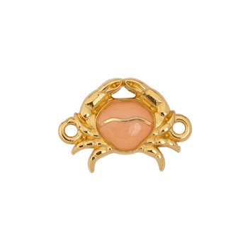 Bedel krab tussenzetsel RVS 24K goud peach 19mm - per stuk-bedels-Kraaltjes van Renate