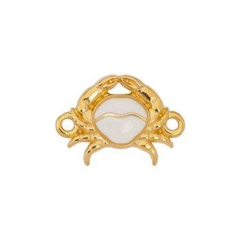 Bedel krab tussenzetsel RVS 24K goud wit 19mm - per stuk-bedels-Kraaltjes van Renate
